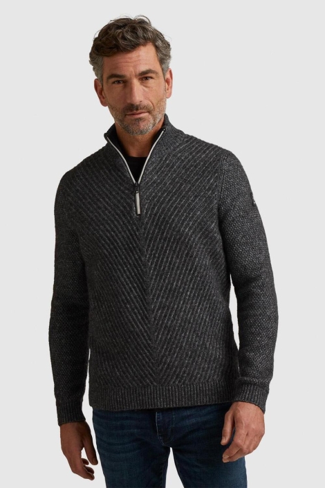 Vanguard half zip collar wool blend